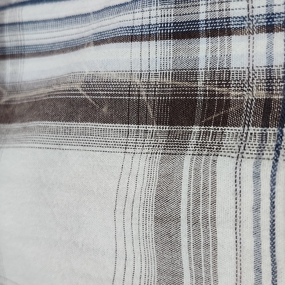 BKE PLAID ACID-WASH PEARL SNAP-BUTTON LONG-SLEEVED SHIRT SLIM-FIT MEDIUM - Picture 3 of 12